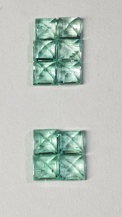 10 pcs Groen Smaragd - 2.15 ct - Antwerp Laboratory for, Handtassen en Accessoires, Edelstenen