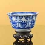 Lobed Blue and White Kangxi Period 1662-1722 bowl w/stand -