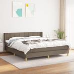 vidaXL Boxspring met matras stof taupe 160x200 cm, Maison & Meubles, Verzenden
