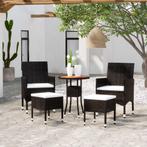 vidaXL 5-delige Loungeset poly rattan zwart, Tuin en Terras, Verzenden, Nieuw, Loungeset