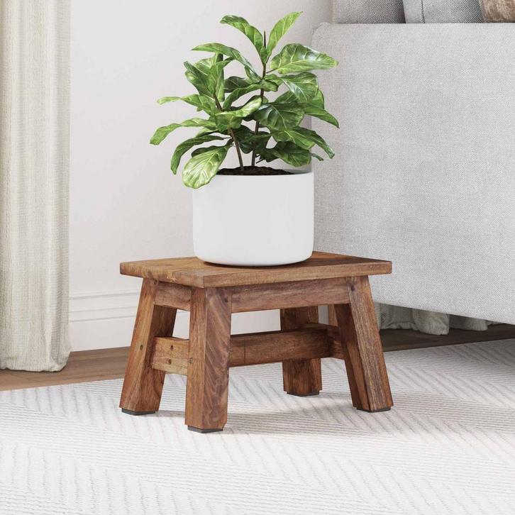 vidaXL Kruk Naturel 30 x 20 x 20 cm Mahonie Hout, Maison & Meubles, Chaises, Envoi