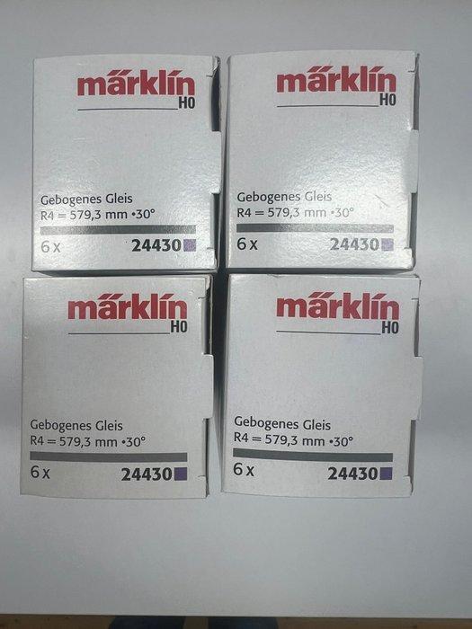 Märklin H0 - 24430 - Modeltreinsporen (24) - R4 = 579,3 mm, Hobby en Vrije tijd, Modeltreinen | H0