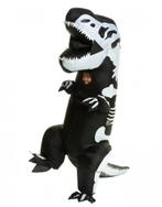 KIMU® Opblaas Kostuum T-Rex Zwart Wit Skelet Kinderen Opblaa, Kinderen en Baby's, Nieuw, Ophalen of Verzenden