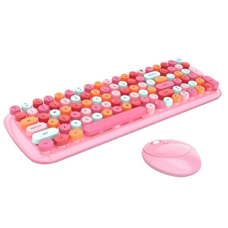 Candy XR Kleur Draadloos Toetsenbord en Muisset - Roze Mixkl, Verzamelen, Overige Verzamelen, Verzenden