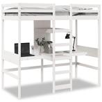 vidaXL Lit mezzanine avec bureau et étagères blanc, Verzenden, Neuf