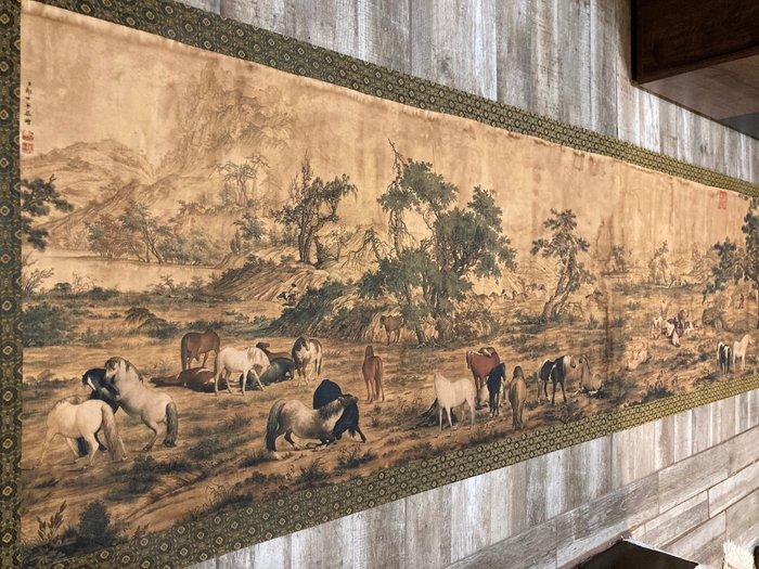 Giant Qing dynasty landscape - master seal - China (Zonder, Antiek en Kunst, Antiek | Overige Antiek