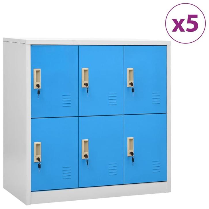 vidaXL Lockerkasten 5 st 90x45x92,5 cm staal lichtgrijs en, Huis en Inrichting, Kasten | Overige, Nieuw, Verzenden