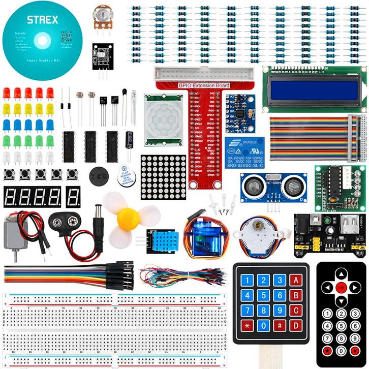 Strex Starter Kit geschikt voor Raspberry Pi - 189 Delig -, Hobby en Vrije tijd, Elektronica-componenten, Verzenden