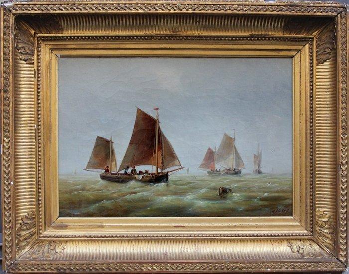 Abraham Hulk (1813-1897), attributed to - Sailing in the, Antiek en Kunst, Kunst | Schilderijen | Klassiek