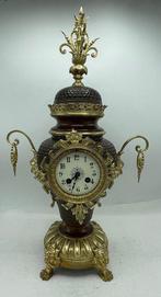 Pendule de cheminée - Bronze, Verre - 1850-1900 - horloge, Antiquités & Art, Antiquités | Horloges