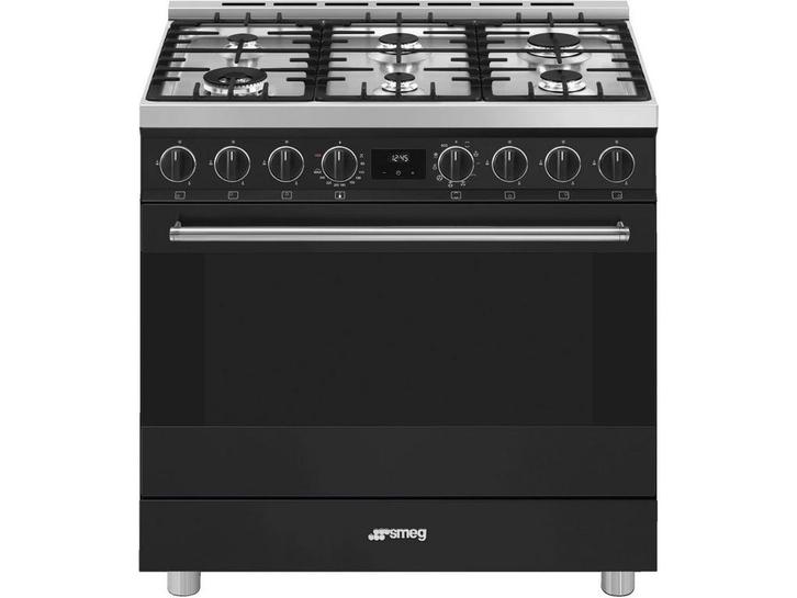 SMEG B91GMMBNLK2 - Gasfornuis - 90 cm - 6 branders - Mat, Elektronische apparatuur, Fornuizen, Zo goed als nieuw, Verzenden