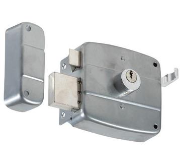 Oplegdeurslot 7490 DIN rechts staal alu, Klink of Kruk