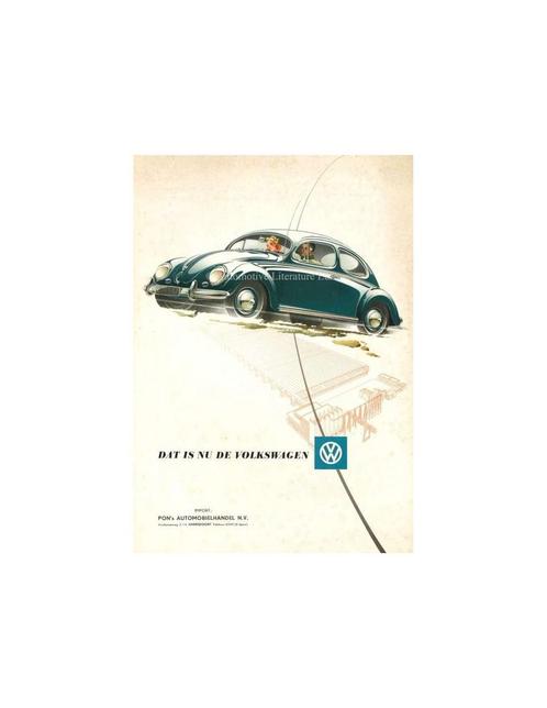 1954 VOLKSWAGEN KEVER BROCHURE NEDERLANDS, Boeken, Auto's | Folders en Tijdschriften, Ophalen of Verzenden
