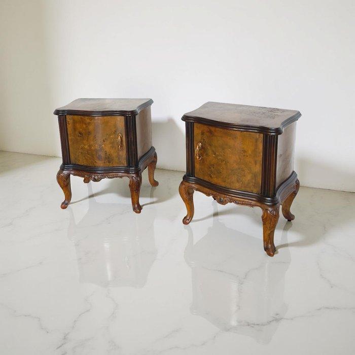 Nachtkastje (2) - Walnoot, Messing, Hout, Bakeliet, Antiek en Kunst, Curiosa en Brocante