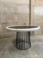 Ronde mangohouten eettafel met metalen onderstel, Huis en Inrichting, Ophalen, Nieuw, Overige houtsoorten
