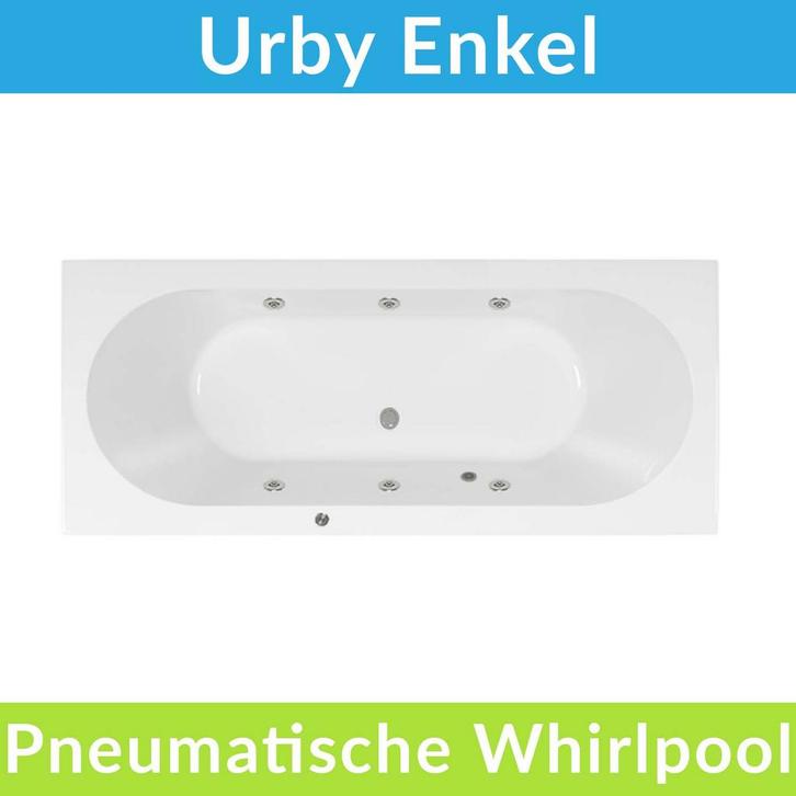 Whirlpool Pneumatisch BWS Urby 180x80 cm Enkel Systeem, Doe-het-zelf en Bouw, Sanitair, Bad, Nieuw, Ophalen of Verzenden
