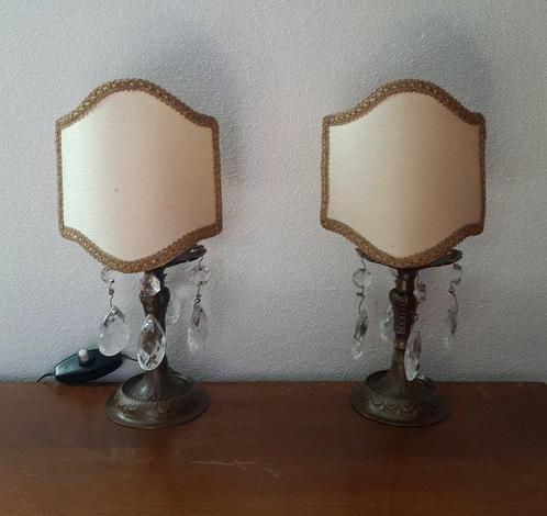 Lampe de table de chevet (2) - Bronze patiné - Vintage, Antiek en Kunst, Curiosa en Brocante