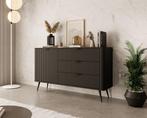 Meubella Dressoir zwart kast met lades 138 cm, Huis en Inrichting, Kasten | Dressoirs, Verzenden, Nieuw, 25 tot 50 cm, 100 tot 150 cm