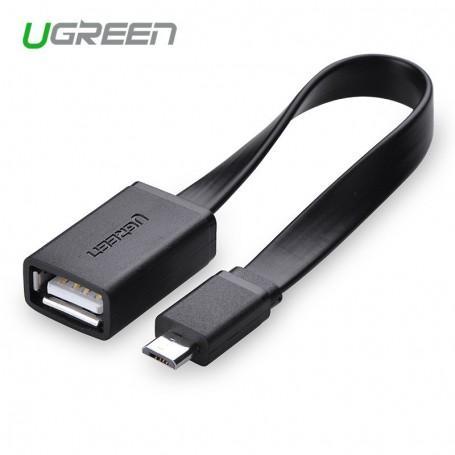 Micro-USB Male USB 2.0 Female OTG Flat Cable Adapter Zwart, Informatique & Logiciels, Accumulateurs & Batteries, Envoi