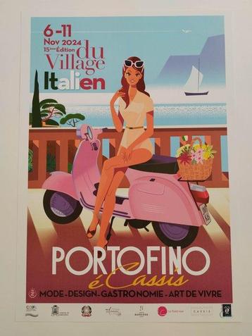 Monsieur Z - Travel poster Portofino e Cassis French
