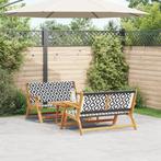 vidaXL Tuinstoelen met Tafel, 3-Delige Set, Zwart en Wit,, Tuin en Terras, Tuinstoelen, Verzenden, Nieuw