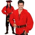 Rode Blouse Heren Piraten/Renaissance, Nieuw, Verzenden