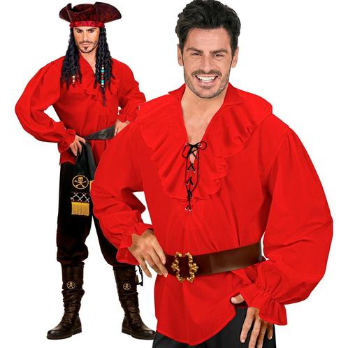 Rode Blouse Heren Piraten/Renaissance, Kleding | Heren, Carnavalskleding en Feestkleding, Nieuw, Verzenden