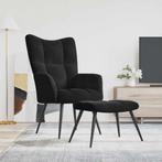 vidaXL Relaxstoel met kruk zwart fluweel, Huis en Inrichting, Fauteuils, Verzenden, Nieuw