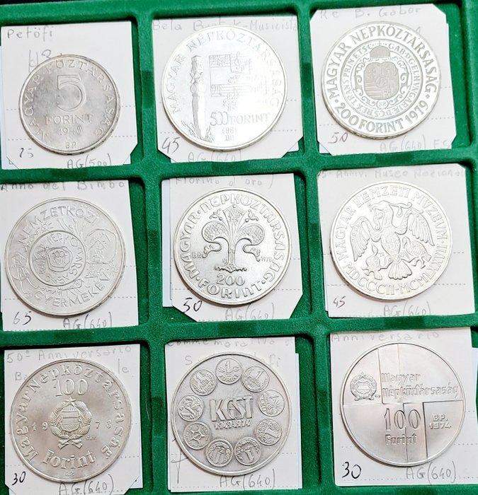 Hongarije. Lot of 9 silver coins, Postzegels en Munten, Munten | Europa | Niet-Euromunten