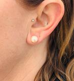 Oorbellen - 18 karaat Geel goud Parel, Nieuw