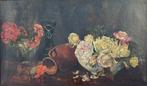 Britse school (XIX) - Still Life of Flowers with Terracotta, Antiek en Kunst