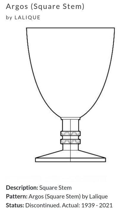 Lalique - Service à boisson (4) - Argos (Stipe Carrée) -, Antiek en Kunst, Antiek | Meubels | Tafels