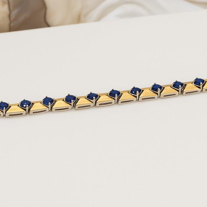 Zonder Minimumprijs - Armband Verguld Saffier - 18K goud, Handtassen en Accessoires, Armbanden