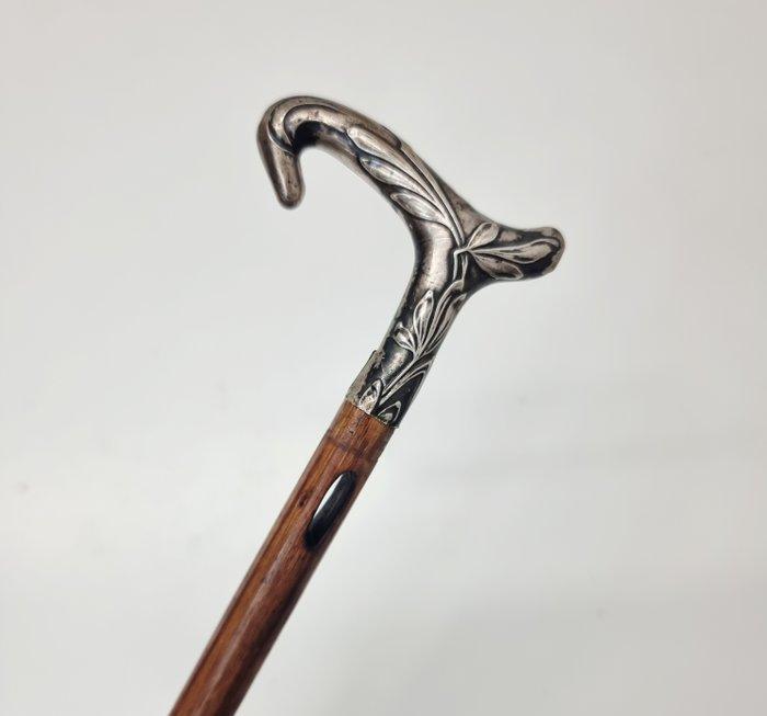 Wandelstok - Verzilverd, Hout, Antiek en Kunst, Antiek | Overige Antiek