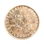 Frankrijk. Fifth Republic. 1 Franc 2001 Semeuse. BU en or, Postzegels en Munten, Munten | Europa | Euromunten