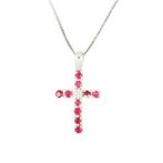 Zonder Minimumprijs - Halsketting - 18 karaat Witgoud Robijn, Nieuw