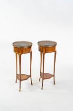 Gueridon (2) - Palissander, Leder, Buxushout