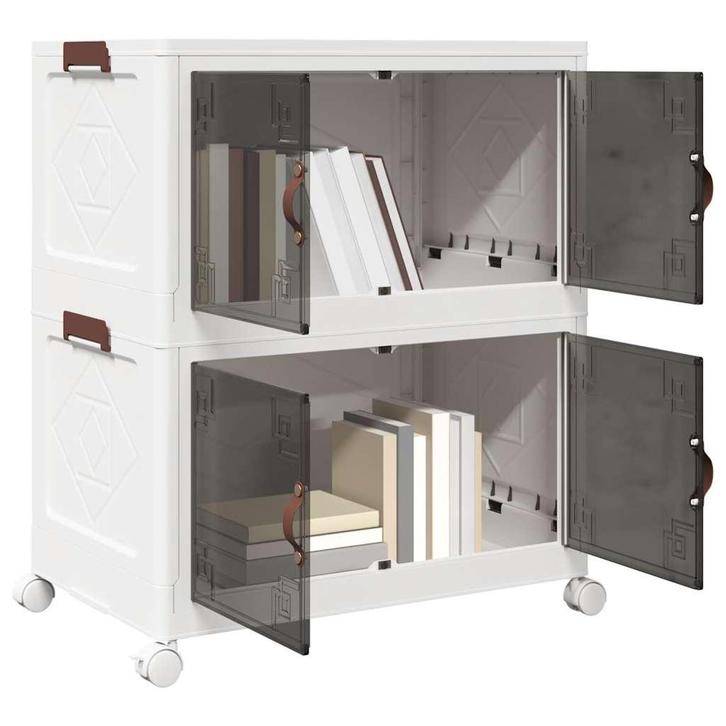 vidaXL Opbergbox stapelbaar met wielen 2-laags 75 L 64x40x76, Doe-het-zelf en Bouw, Gereedschap | Handgereedschap, Nieuw, Verzenden