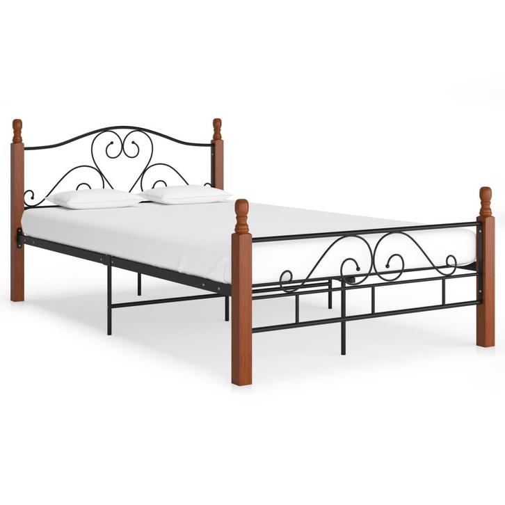 vidaXL Bedframe metaal zwart 120x200 cm, Huis en Inrichting, Slaapkamer | Bedden, Nieuw, Verzenden