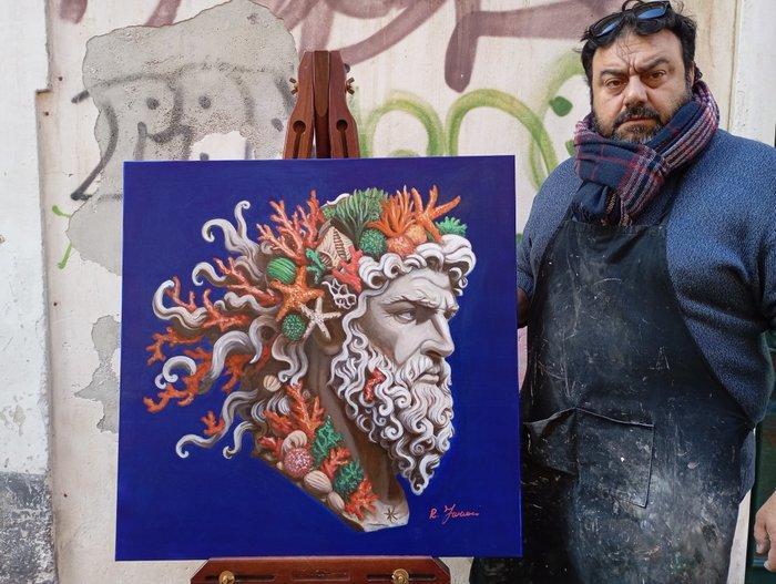 Rosario Furnari (1973) - Poseidone, Antiek en Kunst, Kunst | Schilderijen | Klassiek