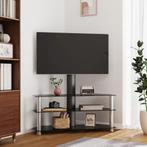 vidaXL Tv-standaard hoek 3-laags voor 32-70 inch zwart en, Huis en Inrichting, Verzenden, Nieuw