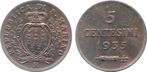 5 Centesimi San Marino 1935 Top Archiv Franquinet Brons, Verzenden, België
