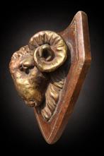 sculptuur, Testa di ariete - 17 cm - Ormolu