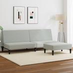 vidaXL Canapé-lit à 2 places avec repose-pied gris clair, Maison & Meubles, Neuf, Verzenden