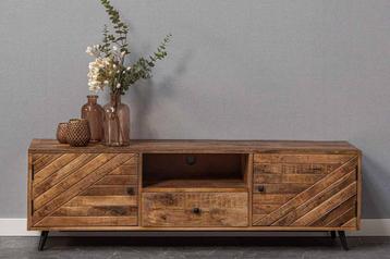 Tv-meubel Mangohout Fiona 120 cm, Huis en Inrichting, Kasten |Televisiemeubels, Verzenden, Nieuw