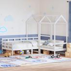 vidaXL Kinderbed met bank en huisje massief grenenhout wit, Verzenden, Nieuw