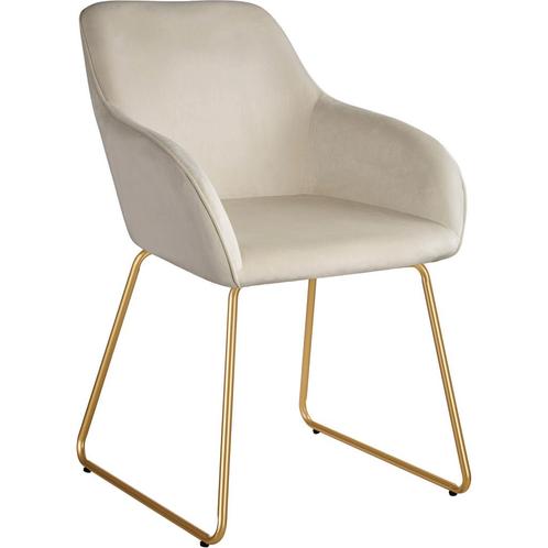 tectake Eetkamerstoel Jeane, fluweellook, sledeonderstel - F, Huis en Inrichting, Stoelen, Verzenden