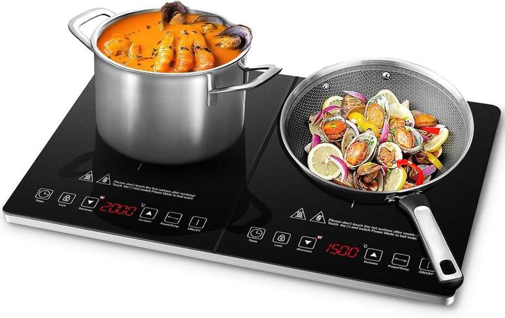 AMZCHEF 2 Platen | Retour Deal | Koopjesjager Alert!, Elektronische apparatuur, Fornuizen, Vrijstaand, 3 kookzones of minder, Nieuw