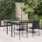 vidaXL 5-delige Tuinset katoenen touw en staal zwart, Verzenden, Nieuw, Tuinset
