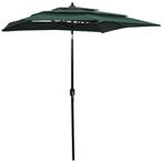 Parasol 3-laags Groen | Tweede Kansje | OP = OP, Tuin en Terras, Parasols, Verzenden, Nieuw, 2 tot 3 meter, Stokparasol
